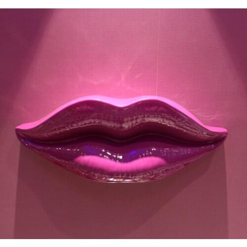 Big Lip Sculpture Decoration Modern Red Lips Pendant Bar Club Theme Wall Decoration