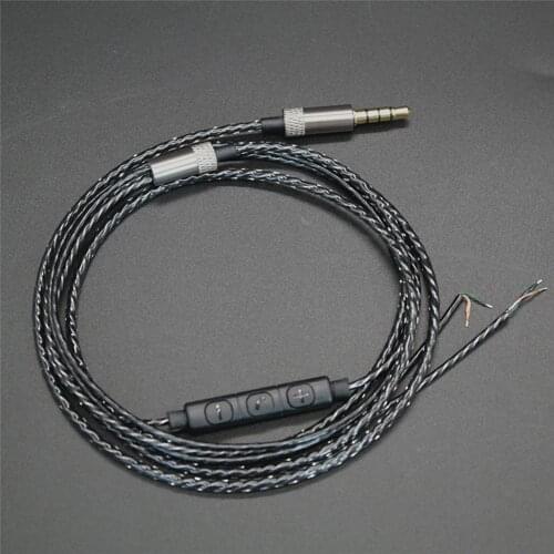 1Pcs PVC Cable DIY Earphone cable Headphone Repair cable With Mic volume control cable