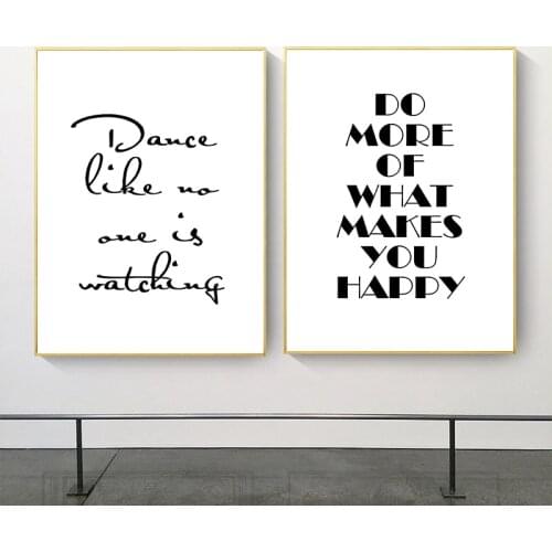 Art Letters Canvas Painting Modern Minimalist Black and White picture for Living Room dormitory Bedroom Wall Art Decor Poster