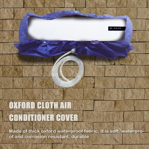 24m/35m Blue Air Conditioning Cleaning Cover Oxford Cloth Dustproof Waterproof Household Hanging Cleaning Cover with 2.5M Drain