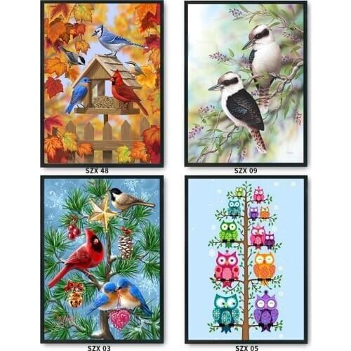 11CT Stamped Cross Stitch Kits Animal Printed Embroidery DIY Art 30x40cm Home Decoration Wall Art Bird Still Life Cross Stitch