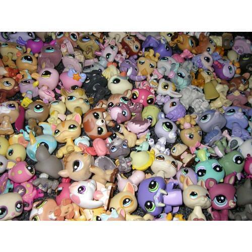 Lot of 10 Random Select Pet Shop Cat Dog Bird Rabbit Hamster Animals Loose Figure Toy Doll