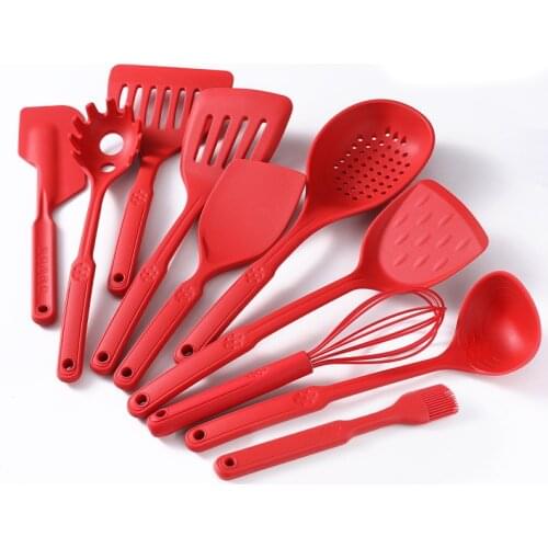 10Pcs Silicone Kitchen Utensils Set Non-stick Cooking Tools Food Grade Spoon Spatula Shovel Cooking Baking Kitchenware Tools
