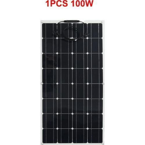 Robust, high efficiency all black solar panel 100W 200w 300w 400w 18V monocrystalline cell semi flexible solar panel