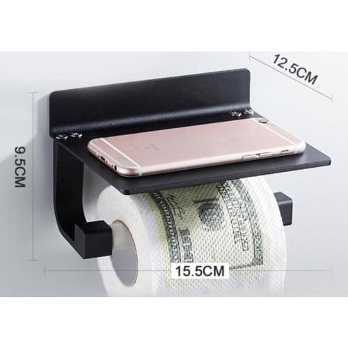 Toilet Paper Phone Holder Holder Stainless Steel Bathroom Wall Mount WC Paper Separator Shelf Towel Roll Shelf Accessories