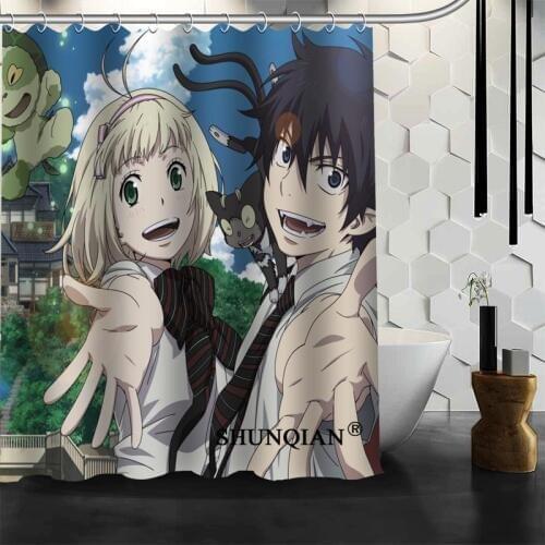 New Arrival Blue Exorcist Shower Curtain Polyester Fabric Printing Bathroom Curtain Waterproof Bathroom Products With Hook
