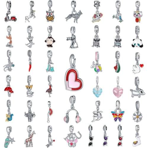 New Fashion Charm Original Owl Panda Alpaca Fawn Monkey Love Pendant Fits Original Pandora Lady Bracelet Jewelry Gift