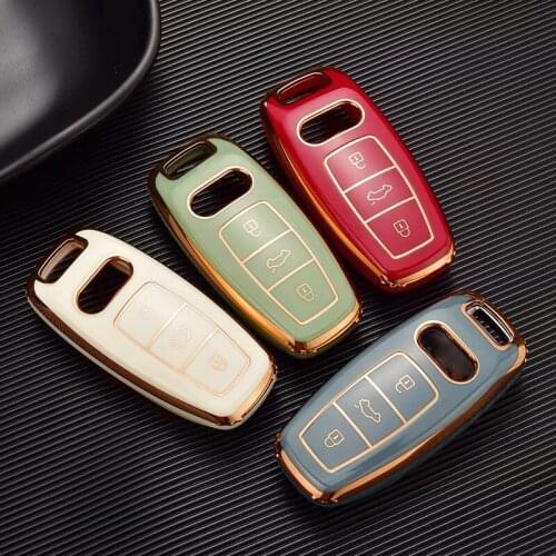 New Soft TPU Car Remote Key Case Cover Holder Shell Fob For Audi A6 A7 A8 A4 C8 Q8 Q5 D5 E-tron Accessories Durable Car Styling