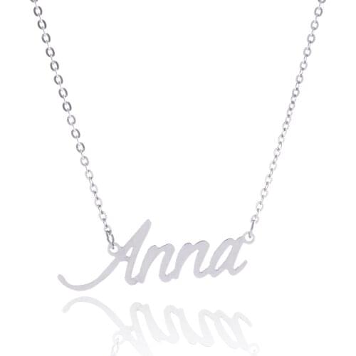 New Personality Silver Color Stainless Steel Customized Metal Cut Necklaces Customized Necklace Jewelry