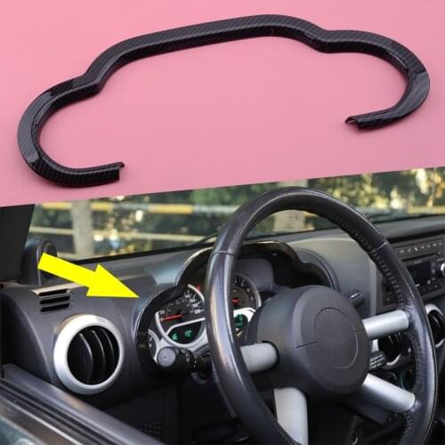 Car Dashboard Instrument Panel Decor Cover Trim Plastic Carbon Fiber Texture fit for Jeep Wrangler JK 2007-2009 2010