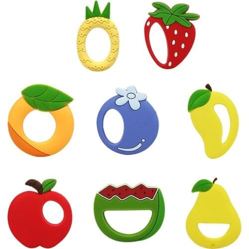 Hollow Fruit Designed Newborn Baby Molar Stick Cute Pineapple Strawberry Infant Kids Teether Chew Toys Gifts