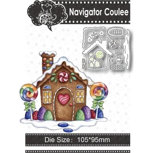 Christmas Candy House 2021 New Metal Cutting Mold and Stamp Scrapbook Decoration DIY Crafts Layered Album Embossed Card Ideas