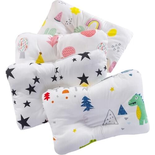 [simfamily] 2pcs/set Baby Pillow Newborn Sleep Support Concave Cartoon Nursing Pillow Printed Shaping Cushion Prevent Flat Head