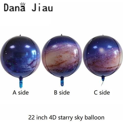 Wed decor Starry sky foil balloon boy HAPPY BIRTHDAY party decoration Astronaut ball earth day planet explore helium toy balls