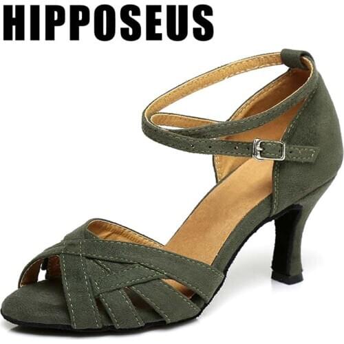 Ballroom Girls Dance-Shoes Women Latin Dance Shoes Ladies Ballroom Modern Tango Jazz Dancing Shoes Heeled Salsa Sandrals Indoor