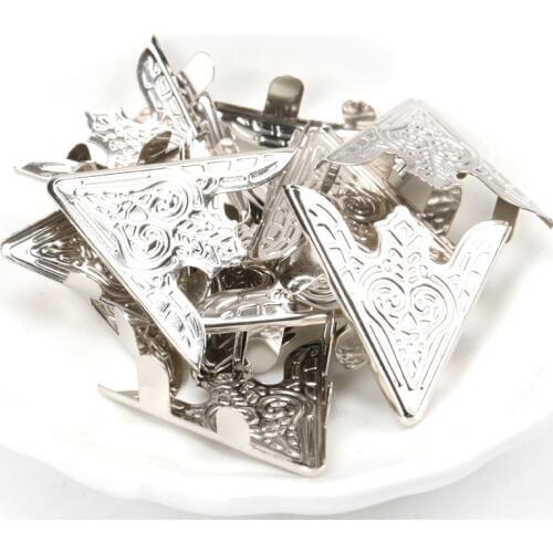 Metal Corners For Books Scrapbooking Photo Albums Menus Corner Protectors Metal Crafts DIY Ornament 35x35mm 20pcs