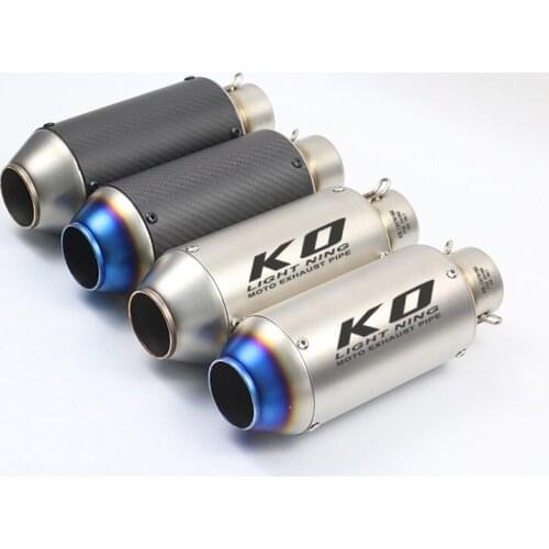 51mm Universal Motorcycle Exhaust Tail Pipe Without Silencer Stainless Steel Carbon Fiber 235mm Modified For ATV Street Bike