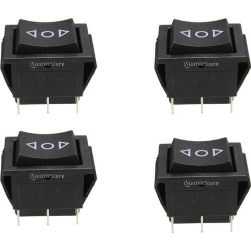 4 Pcs Universal 6-Pin Window Door Lock Rocker Switches Momentary Switch Sunroof Locks DPDT On/Off/On 12V Car Accessories