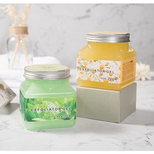 Green Tea Chamomile Hydrate Brighten Skin Tone Exfoliating Face Facial Scrub Gently Cleans Pores Shrink Pores Gel Texture
