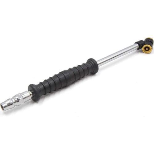 Uxcell a17052300ux0560 26cm Length Rubber Handle Double Head Valve Tire Tyre Air Inflator Hose for Car