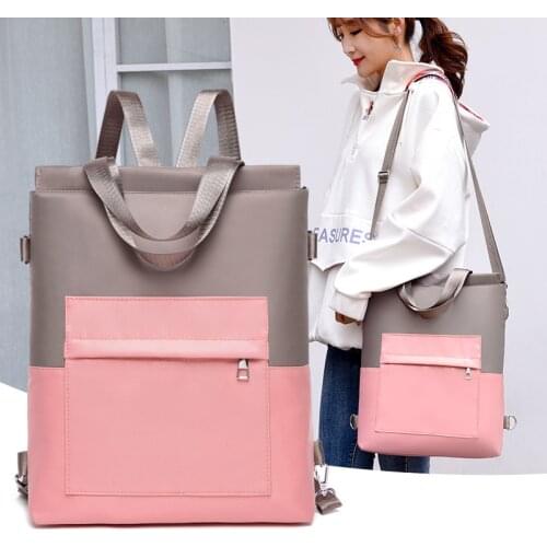 Ms. Oxford Cloth Backpack Candy-colored Waterproof Schoolbag Teen Girl Big Cute Laptop Backpack Patchwork Korean Backpack