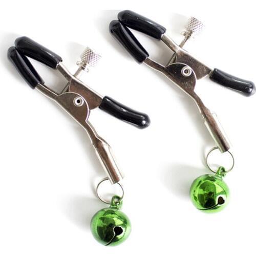 1 Pair Nipple Clamps with Bells Metal Nipples Clips Labia Clips Clamp Bodnage Fetish Sex Toys for Couple Adult Game Sex Products