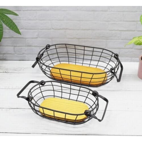 2 Size High Quality Iron Storage Basket Black Storage Box Desktop Debris Basket Modern Home Storage Racks Office Accessory