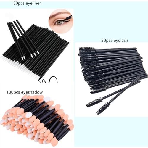 200PCS Eyelash Makeup Brush Professional Disposable Eyeliner Eye Shadow Brush Wand Applicator Women Beauty Cosmetic Brush