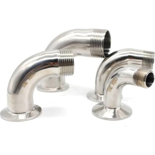 3/8" 1/2" 3/4" 1" 1-1/4" BSPT Male 1.5" Tri Clamp 90 Degree Elbow 304 Stainless Steel Sanitary Pipe Fitting Home Brew Beer Wine