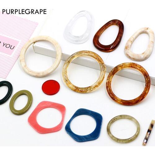 Geometric pendant DIY handmade earrings accessories jewelry minimalist resin personality irregularity PURPLEGRAPE 4 pieces