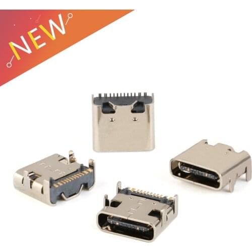 5Pcs USB 3.1 Type-C 16pin female connector For Mobile Phone Charging port Charging Socket Tow feet plug