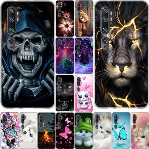 6.47 Inch For Xiaomi Mi Note 10 Case Silicone Phone Bumper Soft TPU Thin Cute Cartoon Painted Pattern Redmi CC9 Pro Cover Back