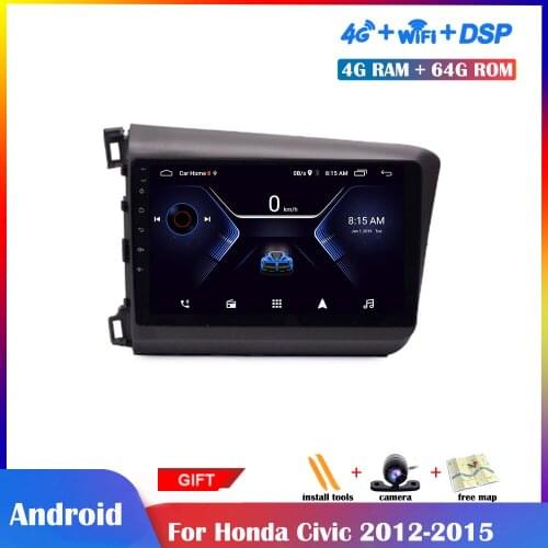 9 Inch Android Multimedia Player For Honda Civic 2012-2015 Car Radio Stereo GPS Navigation Wifi DSP Screen IPS