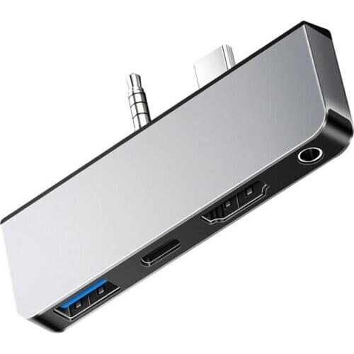 BAAQII HDMI Type-C USB3.0 OTG Audio 3.5mm Power Adapter Converter for Surface Go Protect Over Current Unstant Current CE1681