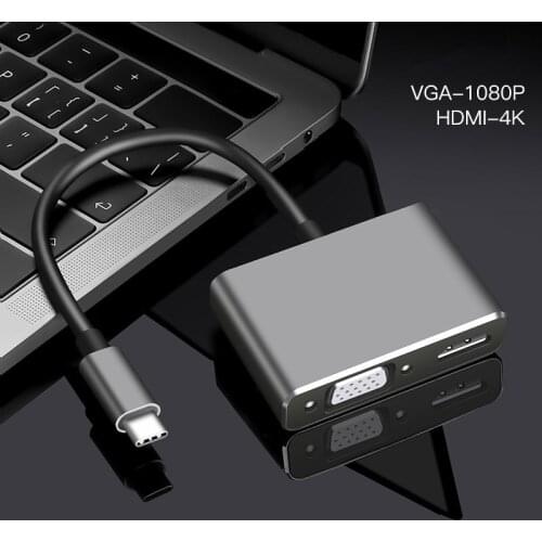 USB C Type c to HDMI 4K Adapter VGA USB3.0 Audio video Converter PD 87W Fast charger for Macbook pro Samsung s9 s10
