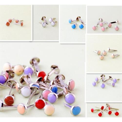 New Mix Pattern Round Metal Brads DIY Scrapbooking Crafts Accessories For Home Decor Embellishment Fastener Brad