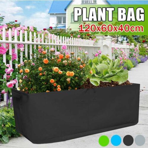 Gallon Anti-Corrosion Grow Bag 120x60x40cm Garden Bed Outdoor Vegetable Planter Non-woven Fabric Seedling Tree Handle Rectangle