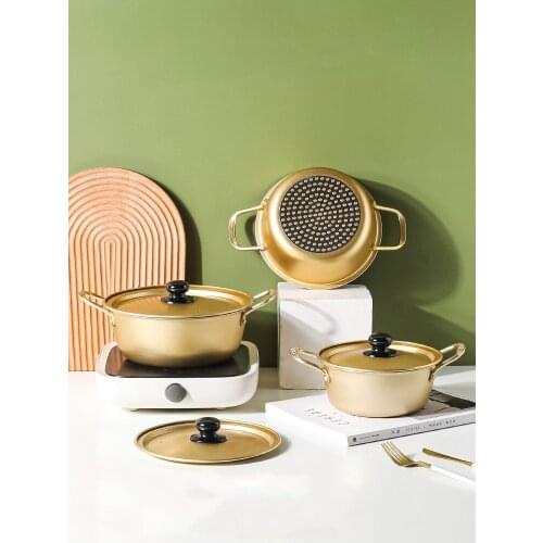 Korean Style Instant Noodle/Soup Pot Household Induction Cooker Small Aluminum Pan Creative Kitchenware Soup/Rice Bowl