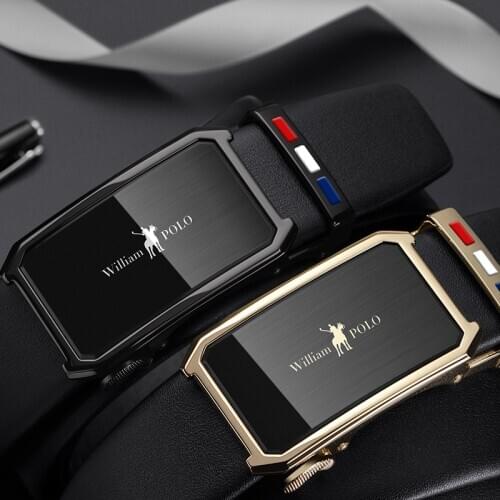 Leather belts for men leather belts for men Brand young cowhide high-grade belts for men WILLIAMPOLO Automatic buckle Authentic