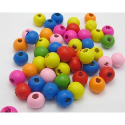 400 Mixed Bright Candy Color 8mm Round Wood Beads~Wooden