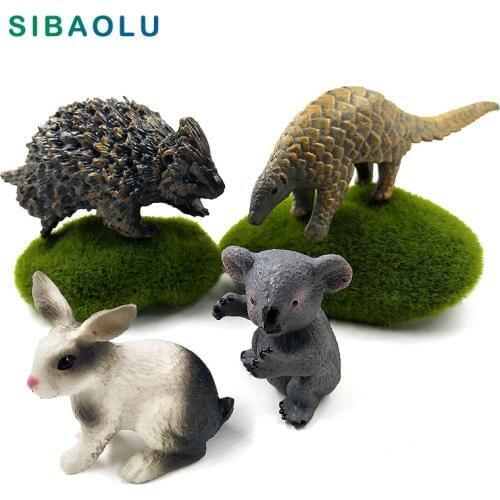 Simulation Koala Pangolin Rabbit Hedgehog Animal model figurine home decor miniature fairy garden decoration accessories modern