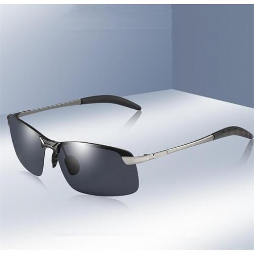 VWKTUUN Polarized Sunglasses Men Square Rimless Mens Sunglasses Polarized Mirror Glasses Male Points Sport Sun Glasses Driving