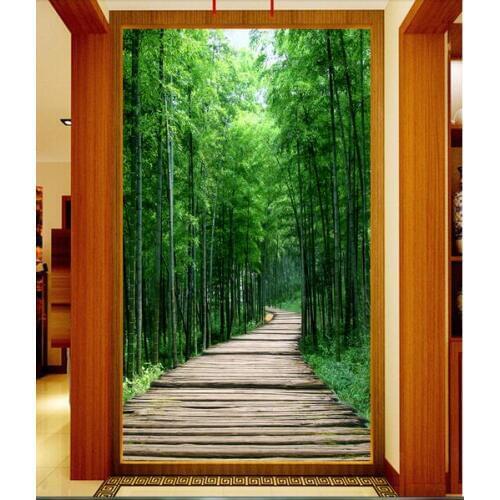 Custom photo 3d wallpaper Non-woven mural picture wall sticker 3 d Fresh bamboo wood paintings mountain scenery room decoration