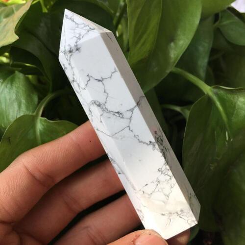 NATURAL white polished Turquoise QUARTZ CRYSTAL point Healing 80-90MM