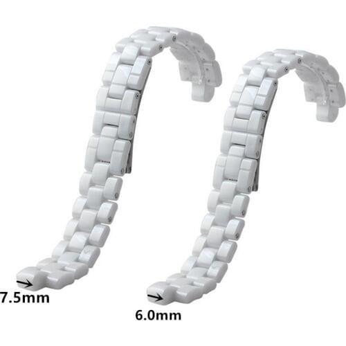 New Ceramaic Convex Mouth Watch Bracelets Stainless Steel Butterfly Buckle Clasp For J12 Series Women Men Wristwatch Accessories