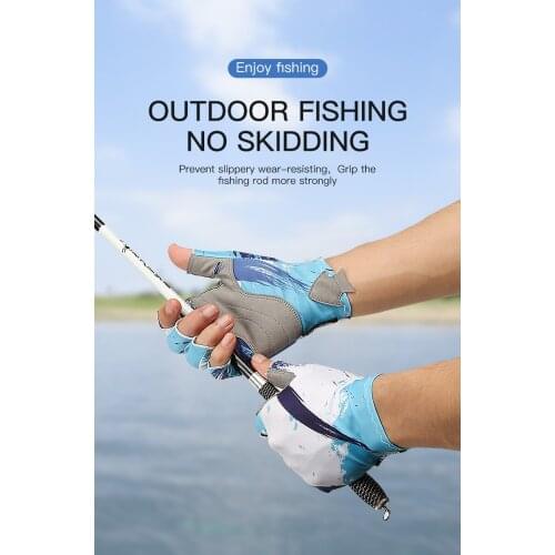 Outdoor Fishing Half-Finger Breathable Non-Slip Fishing Gloves Cycling Sports Elastic Palm Protective Sleeve Riding Gloves