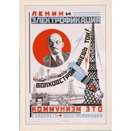 Russia Soviet CCCP USSR Lenin Industrialization Retro Vintage Kraft Poster Canvas Painting Wall Sticker Home Decor Gift