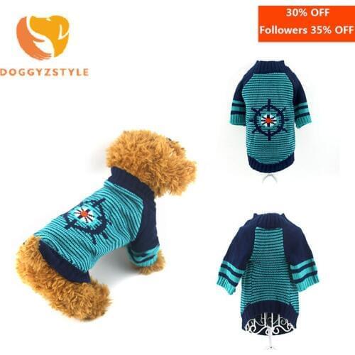 Stripe Christmas Sweater for Dachshund Dog Warm Winter Knitting Pullover Pet Clothing Chihuahua Teddy Xmas Costume Suit For Cat