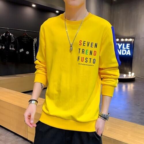 2020mens sweatershirt spring and autumn new Korean fashion young casual long-sleeved round neck pullover sweatshirt hoodie coat