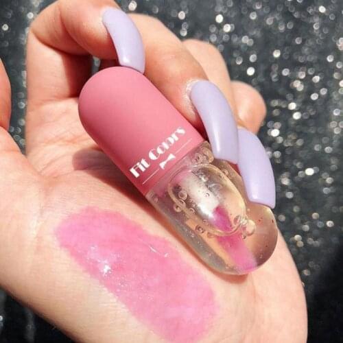 Sexy Capsule Crystal Jelly Lip Plumper Lip Gloss Oil Shiny Clear Lip Oil Moisturizing Women Lip Gloss Balm Makeup Lip Tint TSLM1